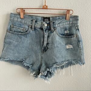 Urban Outfitters BDG Girlfriend High Rise Denim Distressed Jean Shorts 27